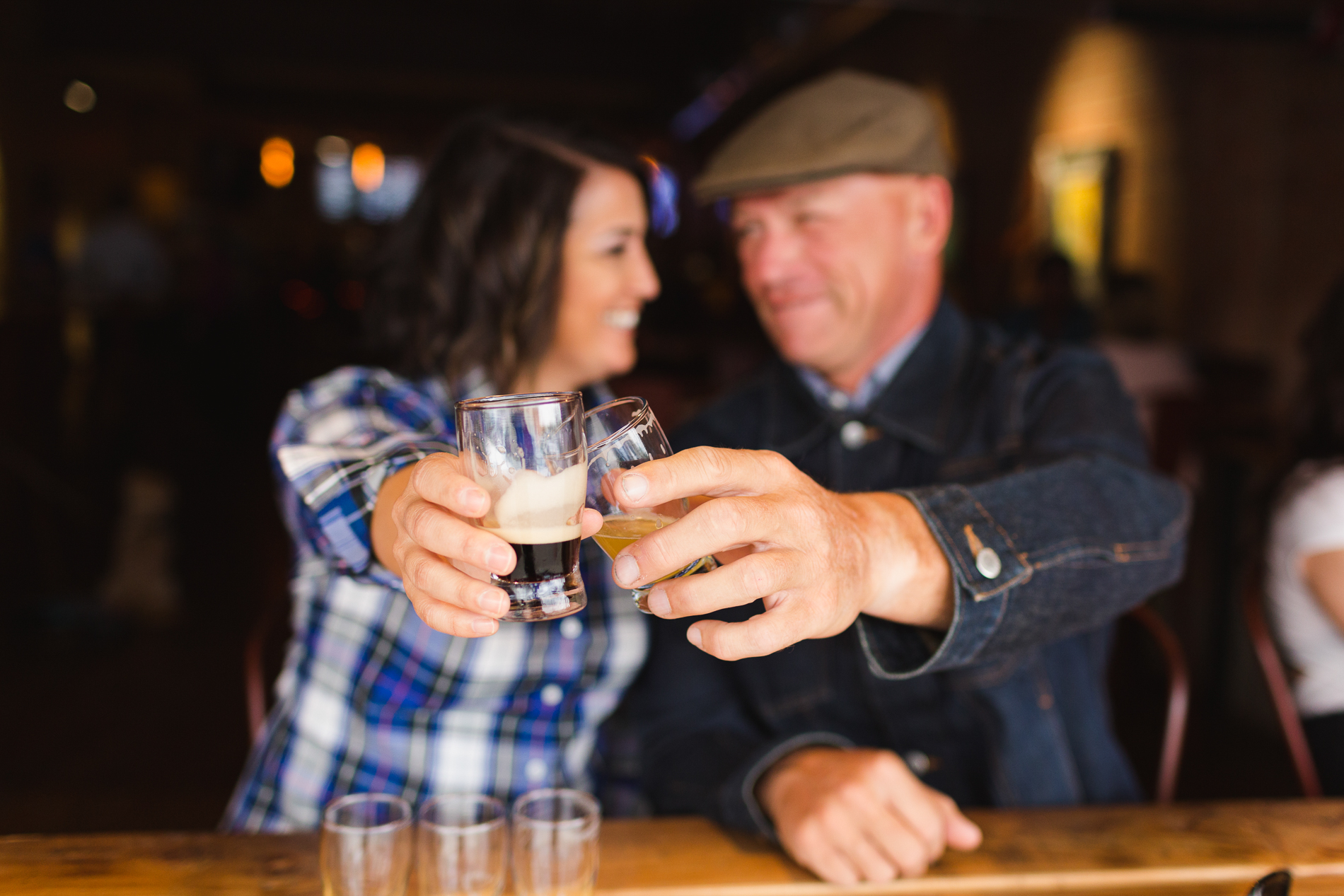 couple having a drink cheers