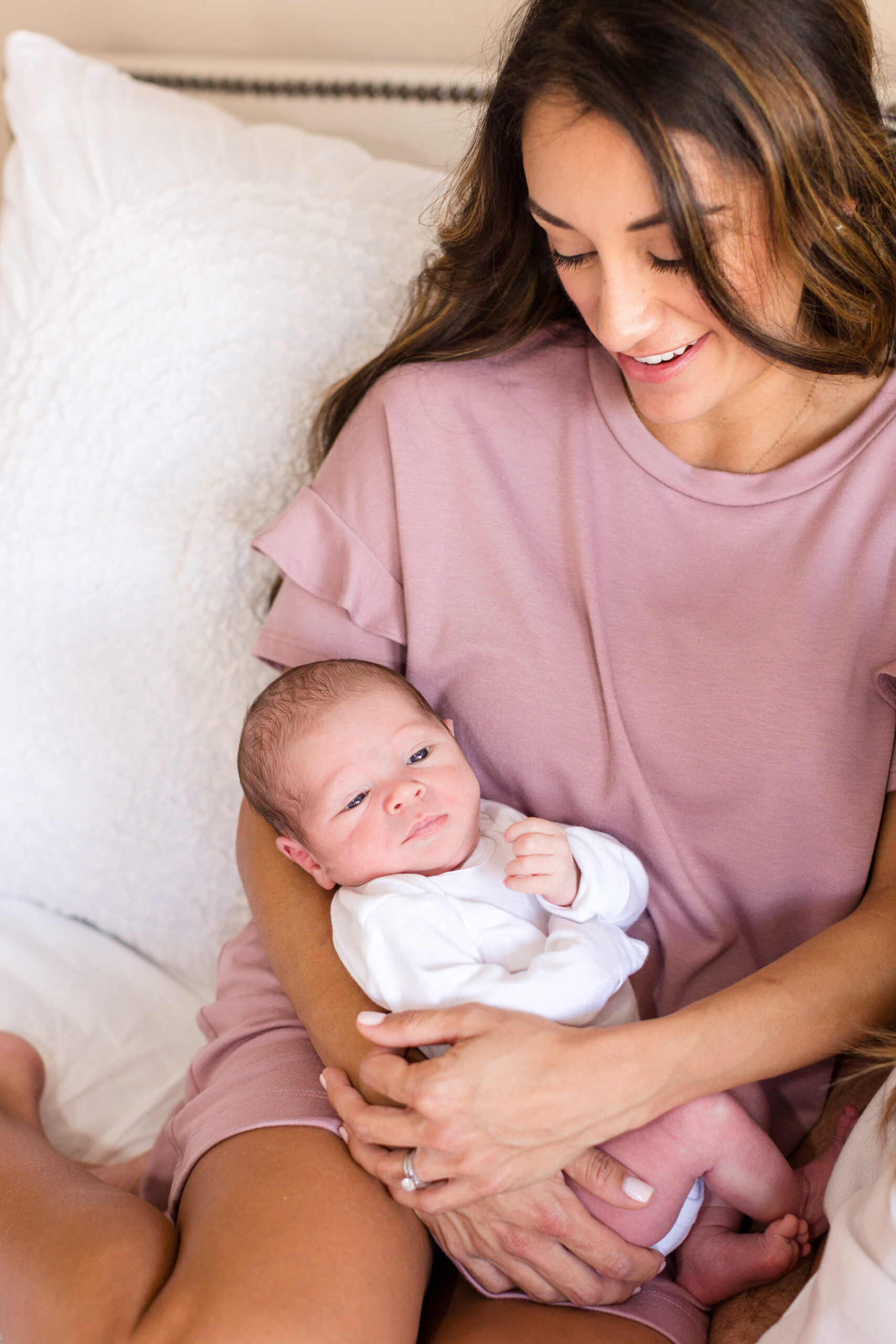 San Diego Lifestyle Newborn Photographer Christine Dammann Photography mother holding newborn