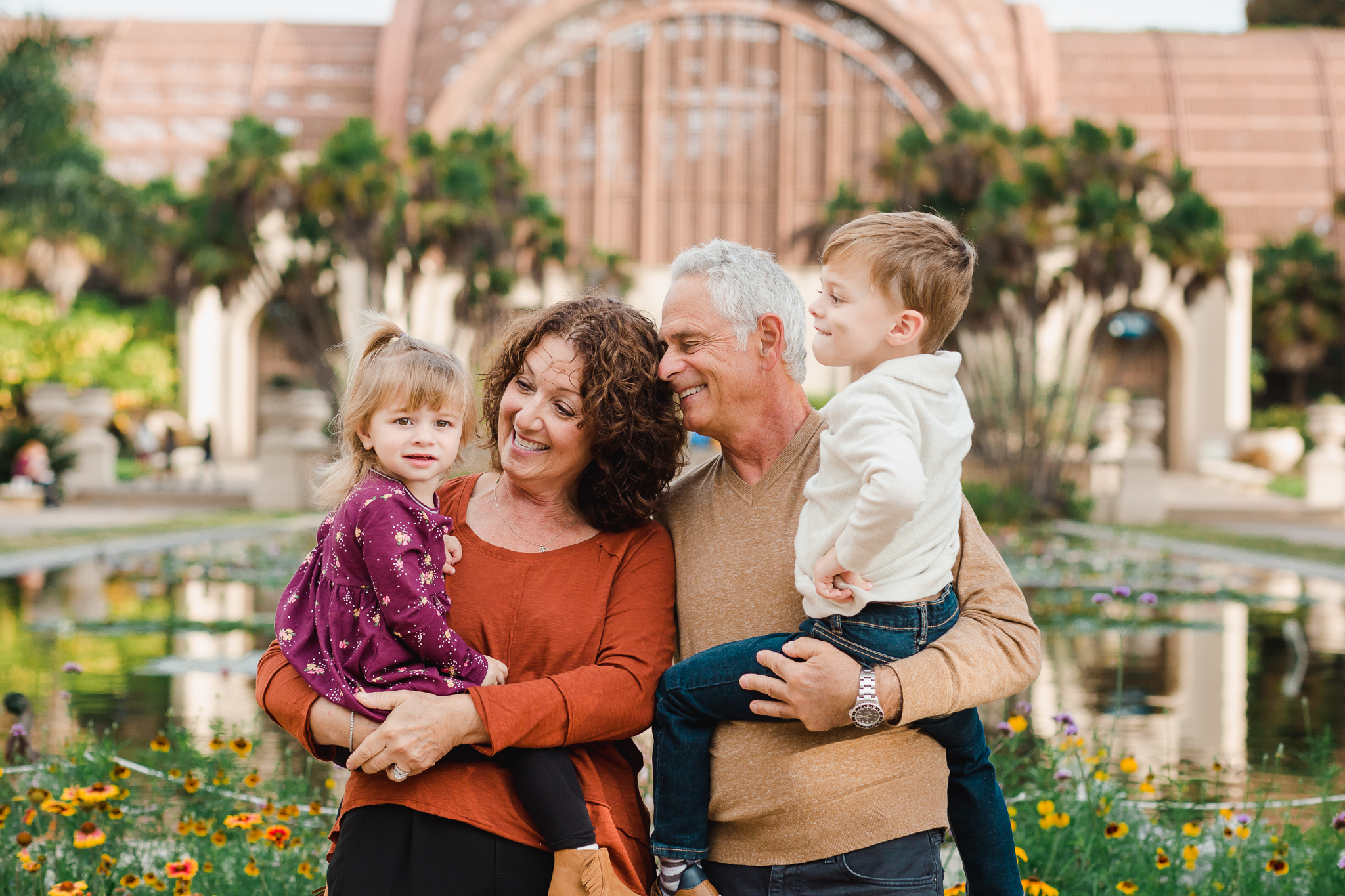 Grandparents and grandkids in balboa park