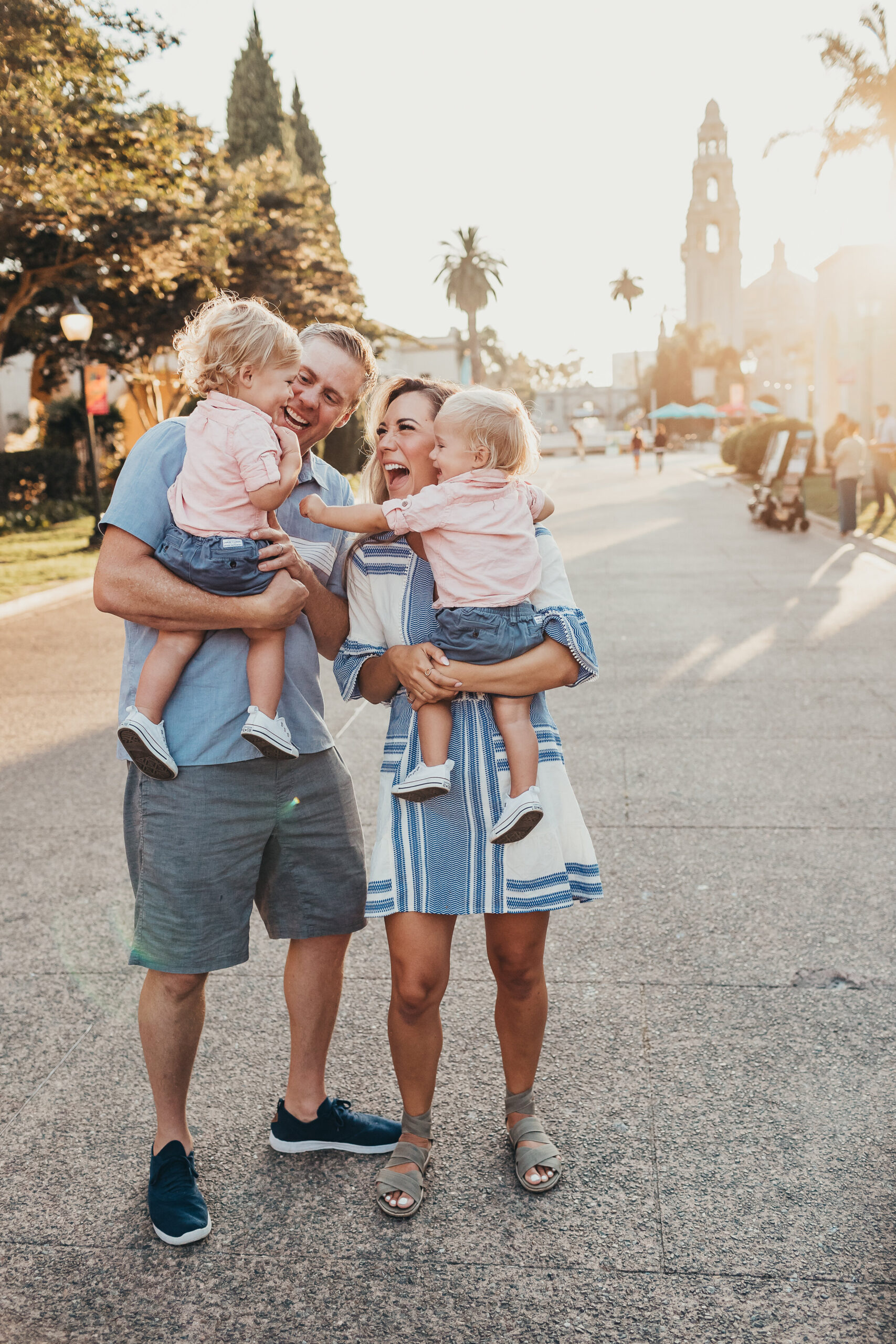 Family photos at Balboa Park in San Diego.