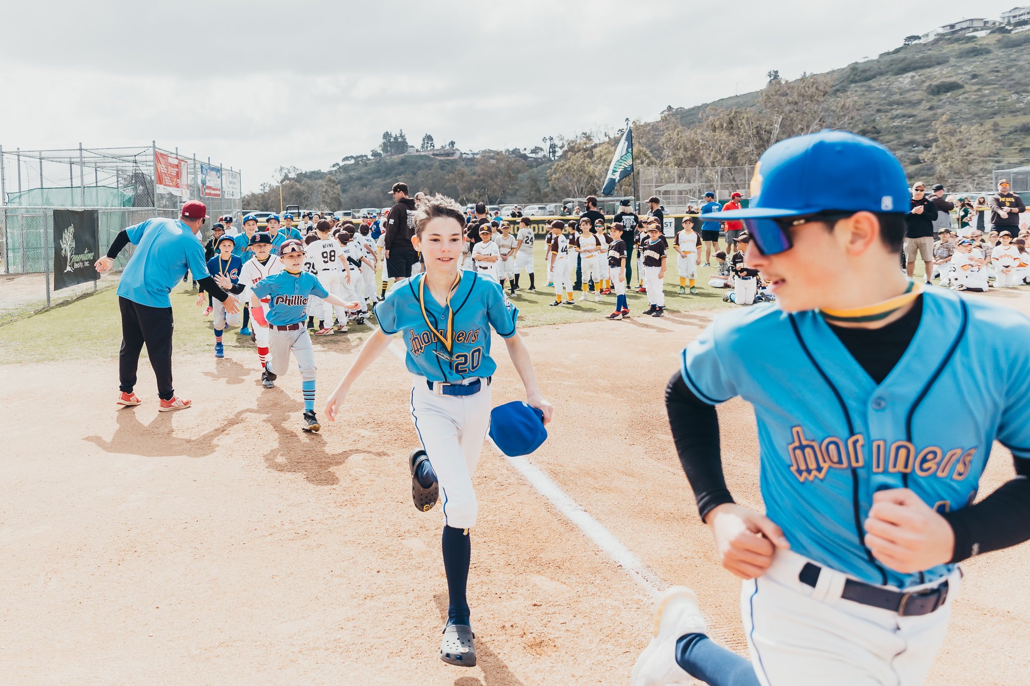 baseball players run the bases