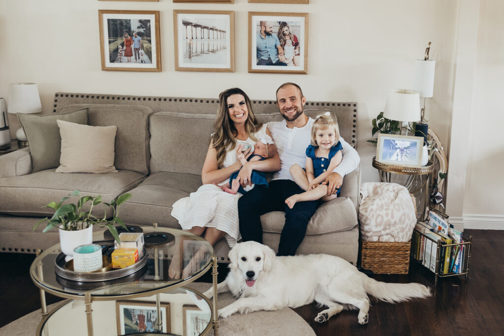 family photos with a dog in San Diego