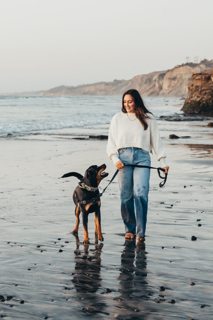Senior photos with pet dog